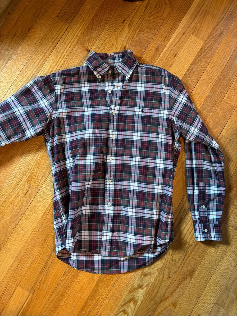 Ralph Lauren Red, Green & White Plaid Button-Down Shirt